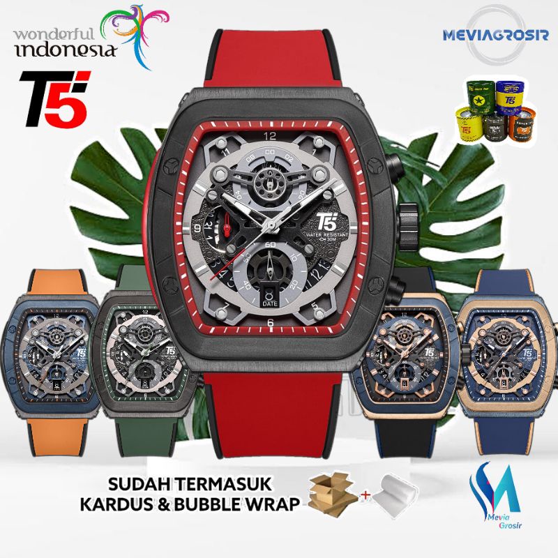 JAM TANGAN PRIA T5 H3857 H 3857G 3857 T5 ORIGINAL 100% CHRONOGRAPH TAHAN AIR BERGARANSI FREE TIN BOX