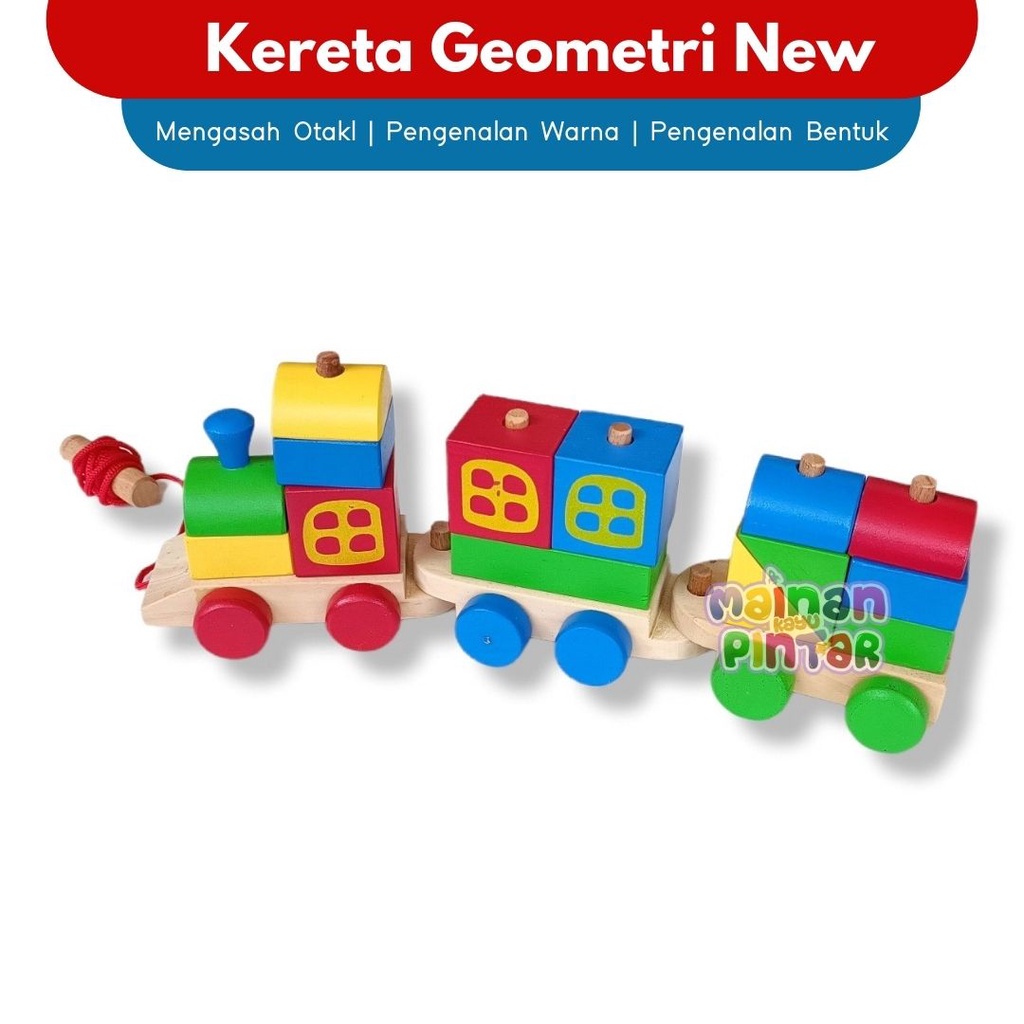 Mainan Edukasi Kereta Geometri Warna Edisi Baru