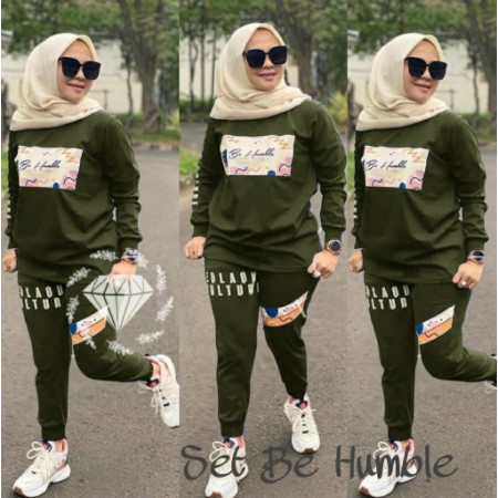 SET BE HUMBLE JUMBO XXXL BAJU OLAHRAGA WANITA MUSLIM MUSLIMAH AYESHA/ SETELAN KAOS SENAM AEROBIK