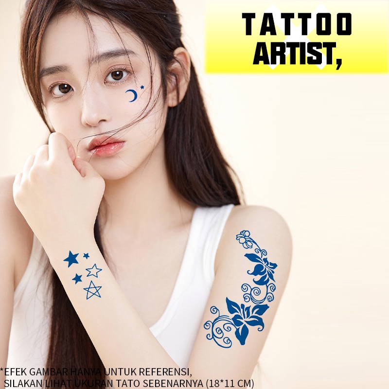 【TATTOO ARTIST,】tato tahan air，Stiker Tato Fruit Ink，15 hari tato temporer anti air,tato temporer tahan lama 15 hari tato temporer anti air /tato jus/Tato temporer tahan air 3D