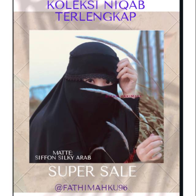 Niqab Poni Rahel/Bandana Poni Renda/Cadar Poni Cantik
