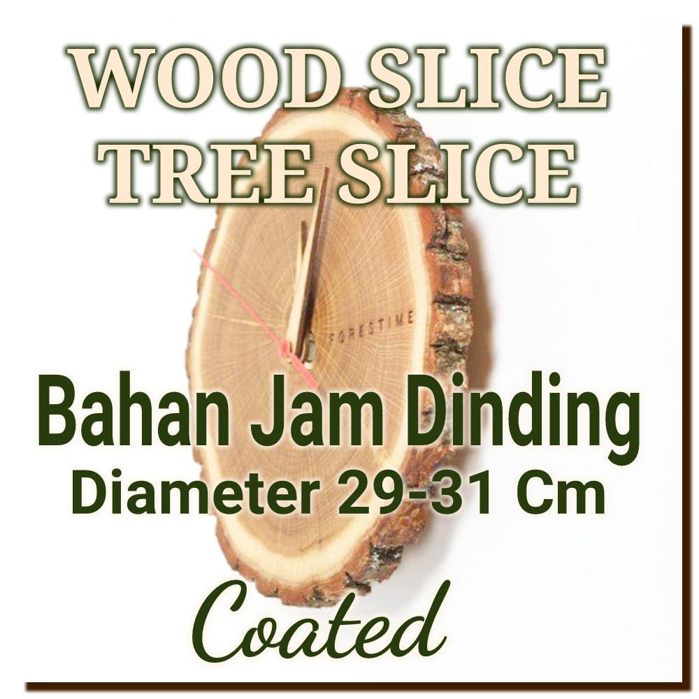 Bahan jam dinding kayu unik rustic 29-31cm coated