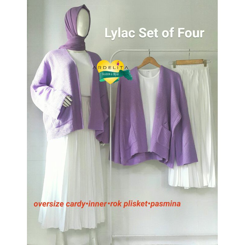 PART I PAKET HEMAT  LENGKAP  LYLAC  SET OF 4/BAJU  LYLAC/SET  LILAC PREMIUM/OOTD  HIJAB/BAJU  OVERSIZE ORI