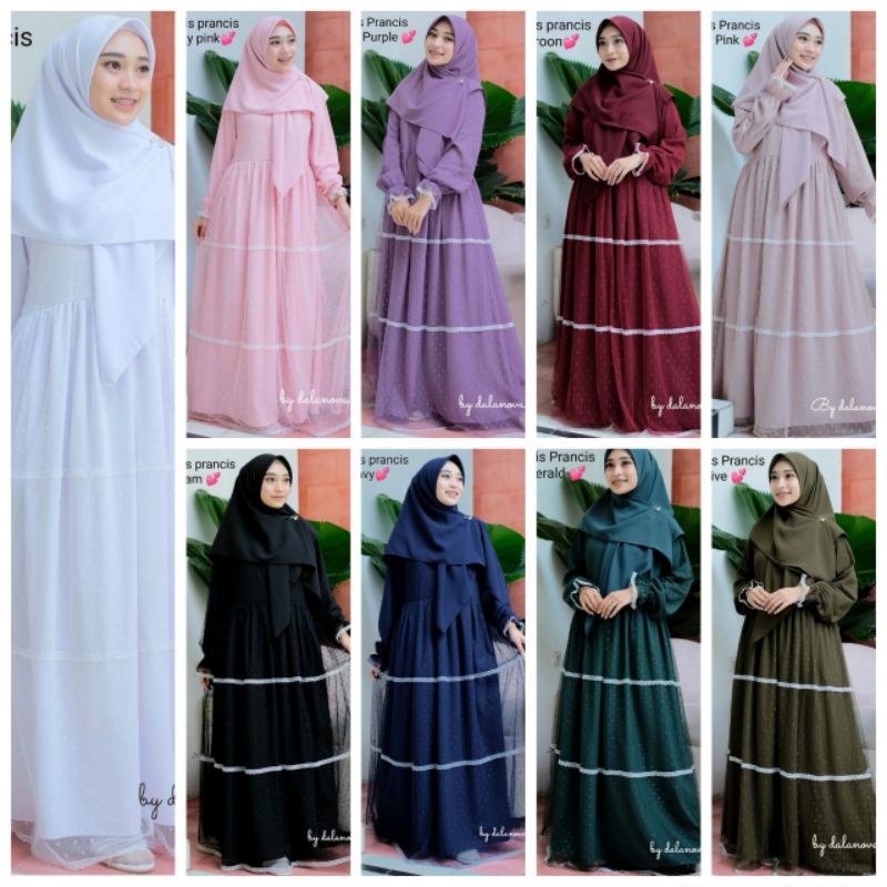 COD Gamis Prancis Dalanova Dress Kekinian Modern Gamis Burkat Original Baju Syari Baju Pesta Kondang