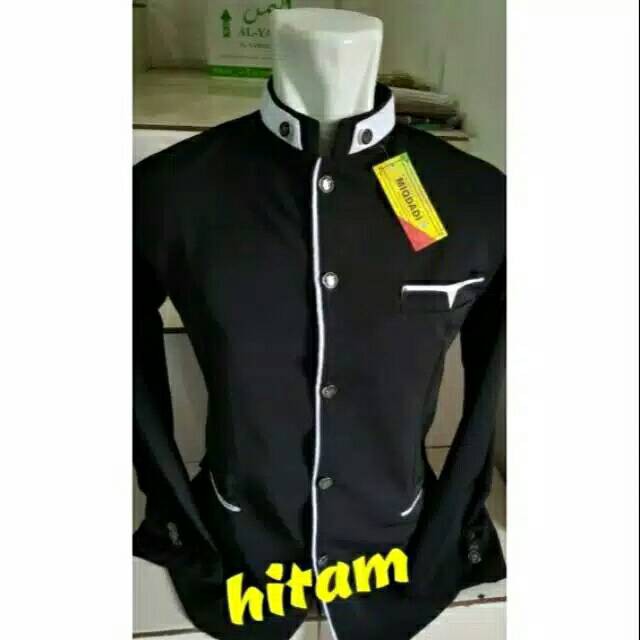 Jasko Elegan Hitam Polos List Putih