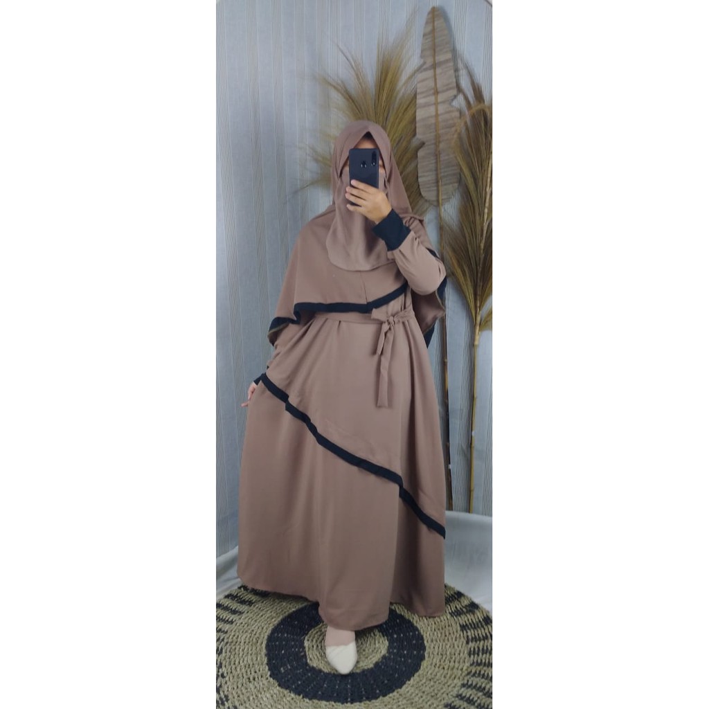 Gamis syari wolfis set cadar DEANA khimar syar'i niqob purdah niqobis muslimah fashion jilbab masker