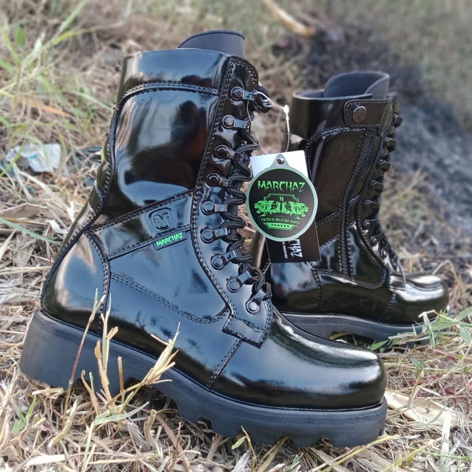 Sepatu PDL Kulit Asli Merk MARCHAZ Sepatu PDL Tni Polri Security Satpam Sepatu Boots Pria Kulit Asli