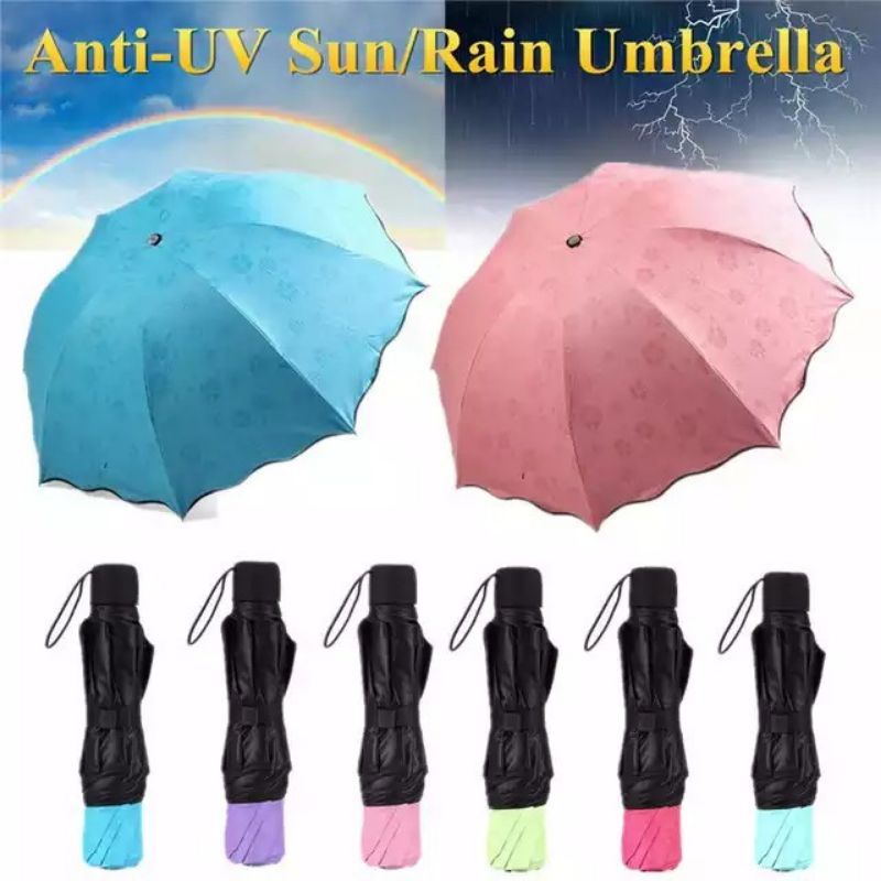 Payung Lipat 3D 3 Dimensi Timbul Motif Anti UV Magic Umbrella Payung Ajaib