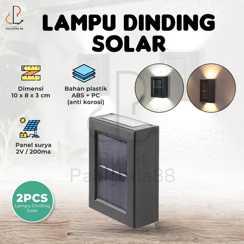 Lampu Dinding 2 arah LED Atas Bawah Tenaga Surya sinar matahari Solar Sensor Otomatis Waterproof