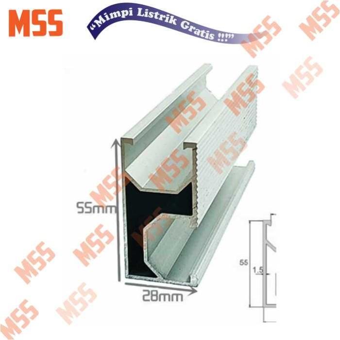 Aluminium Rail PV Mounting 5528, Solar Modul / Panel, P 440cm, T 1.5mm
