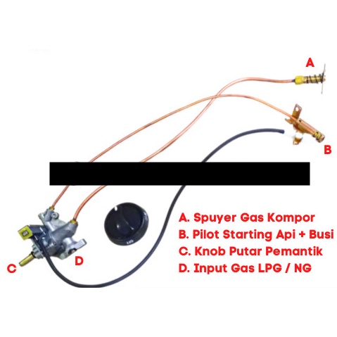 Mesin Pemantik Pilot Api Knob Kompor High Pressure Tekanan Tinggi