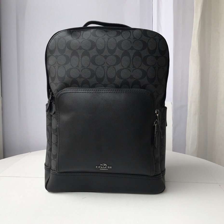 coc 38755 new men's double zipper backpack computer bag schoolbag   beibao