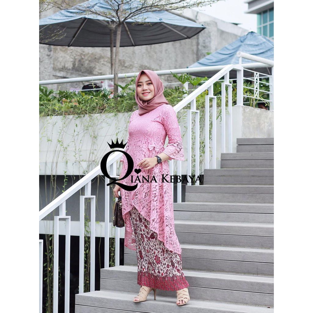 ( PROMO ) ZALORA GROSIR_ SETELAN srikandi + ROK BATIK + BRUKAT GLITER TEBAL /Stelan Baju Brukat PINK