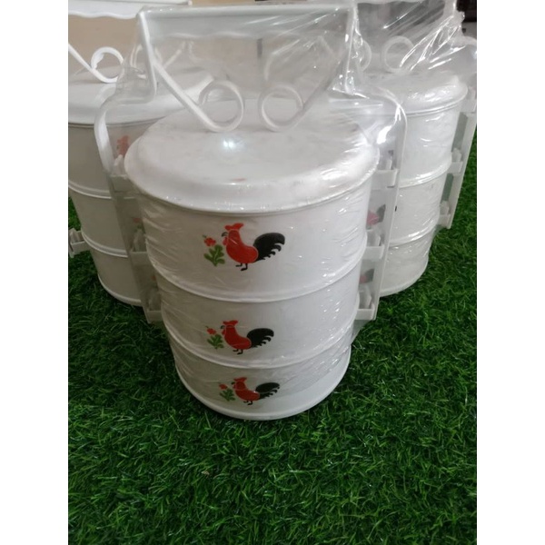Rantang Ayam Jago Plastik 3 Susun Serbaguna FREE BUBLE WRAP