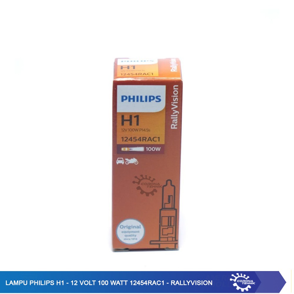 Philips  Lampu H1 - 12 Volt 100 Watt 12454RAC1 - RallyVision