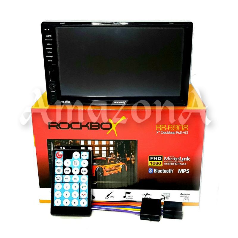 Head Unit Double Din Rockbox RB-6908 MP5 Deckless Universal 7" MirrorLink