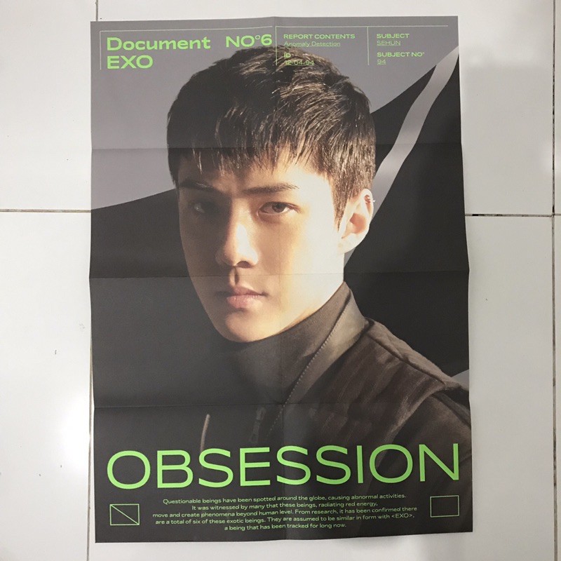 FOLDED POSTER SEHUN EXO OBSESSION