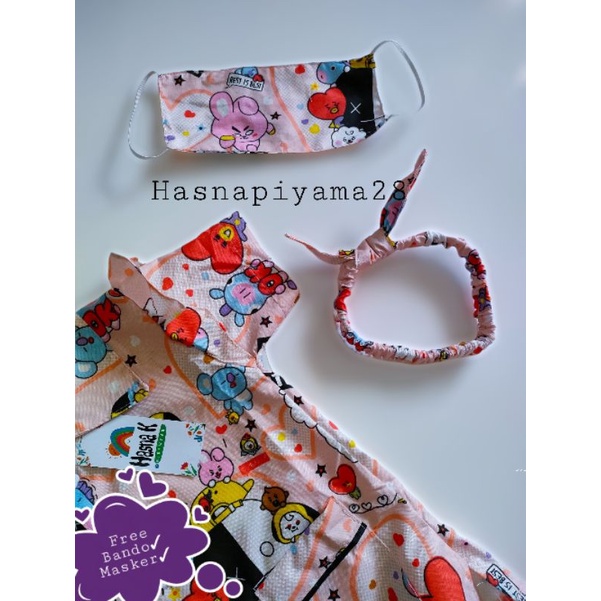 Setelan anak perempuan/oneset/tunik anak perempuan/set rok masker+bando/setcel