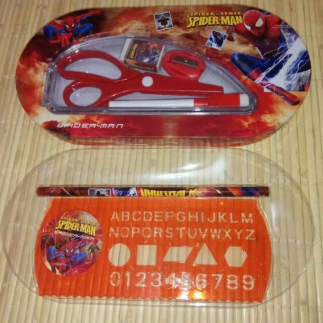 

set alat tulis karakter spiderman