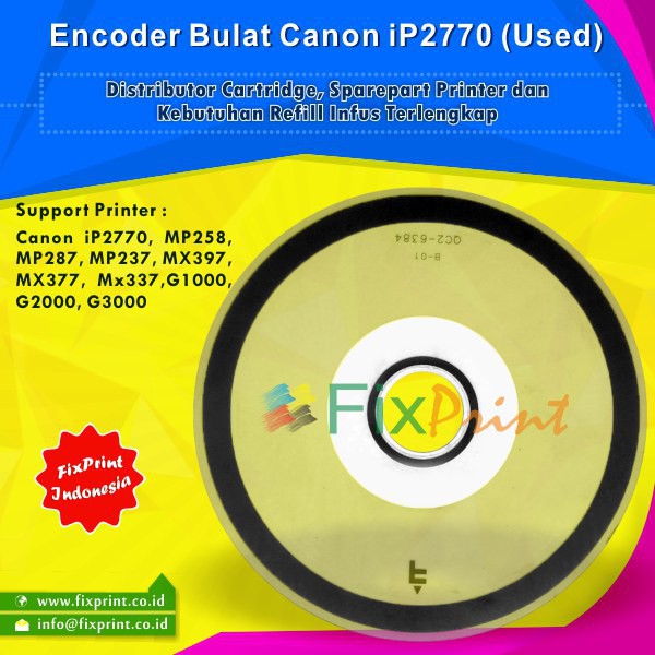 Encoder Bulat Canon IP2770 MP258 MP287 MP237 G1000 G2000 G3000  Timing Disk IP2770 Used