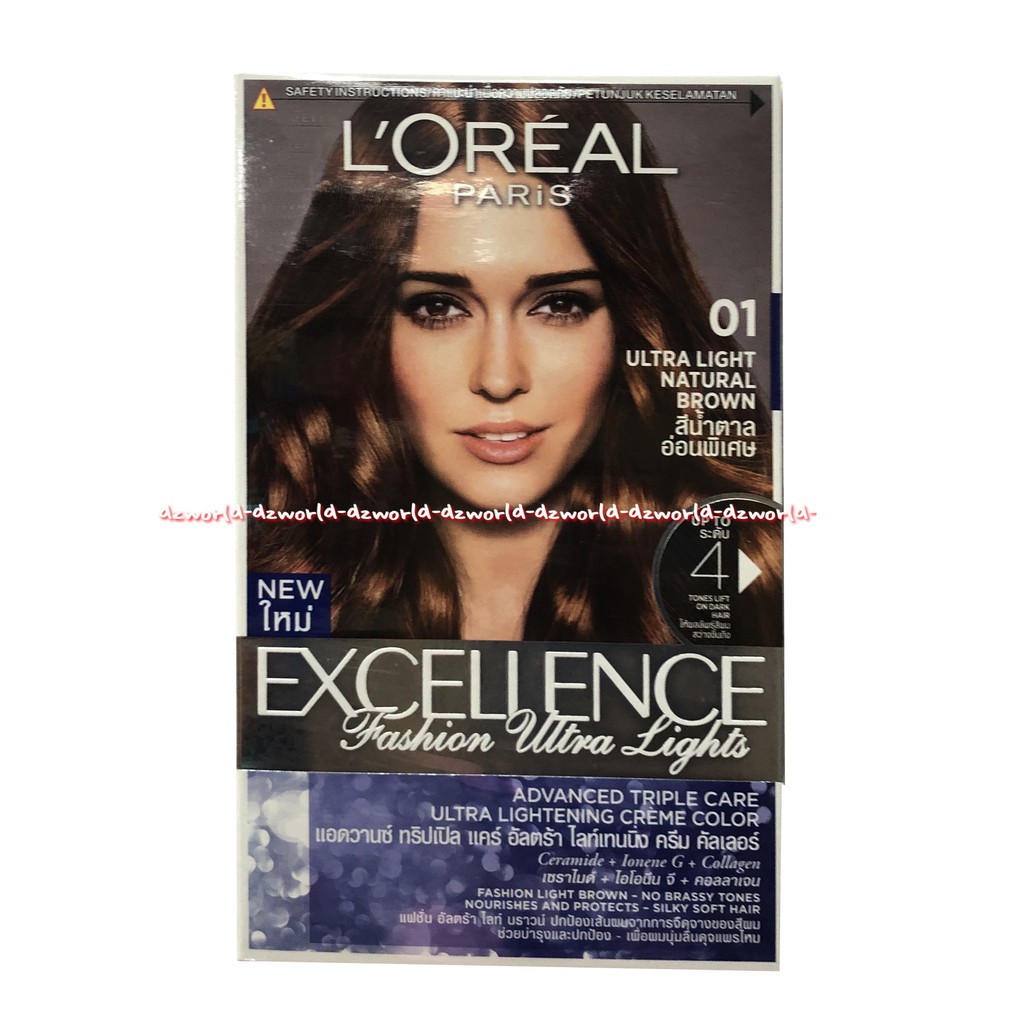 L'oreal Excellence Paris 01 Ultra Light Natural Brown Excelence Fashion Cat Rambut Loreal