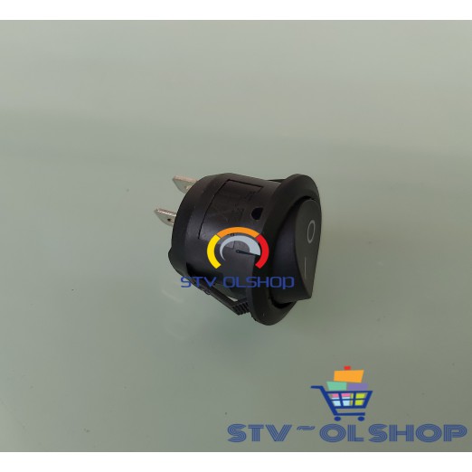 Saklar Switch Bulat 3 pin (on-off) Hitam AC