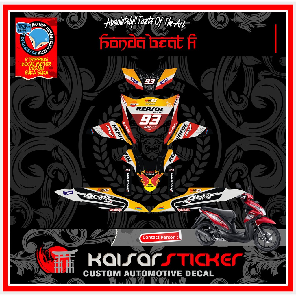 (Terbaru) Sticker Decal Motor Beat Fi Repsol - Stiker Beat Fi Full Body keren