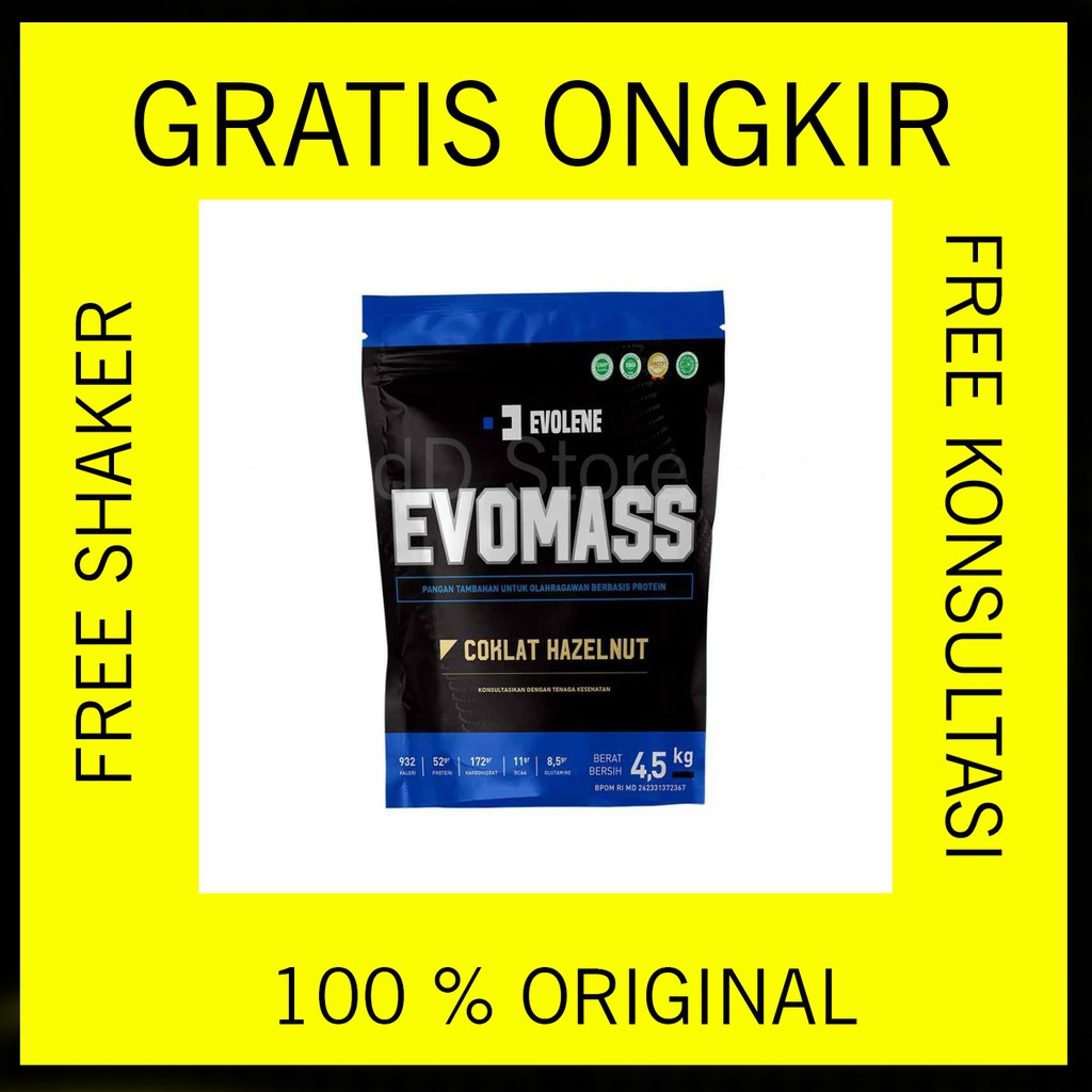 [COD] Evolene Evomass Hazelnut Evo mass Suplement Fitness Susu Gainer Penggemuk Badan Original  10lb