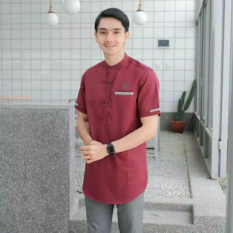 Baju Koko Kurta Dewasa Lengan Pendek Material Catton  Adem Serap Keringat