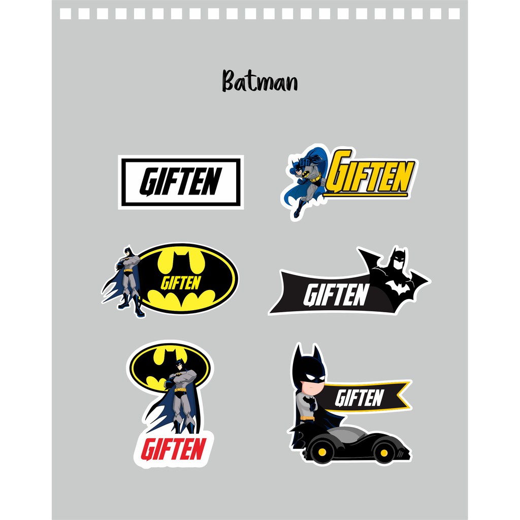 

192pcs Stiker Label Nama Lucu Kekinian Tahan Air & Anti Luntur untuk Anak Laki-laki Tema Batman