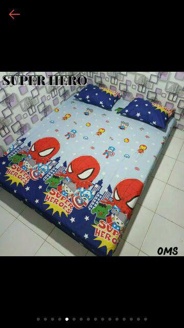 Sprei Home Made Klaten Spiderman, Batman No 1,2&3 Murah Dan Berkualitas/sprei Batman 120 160 180