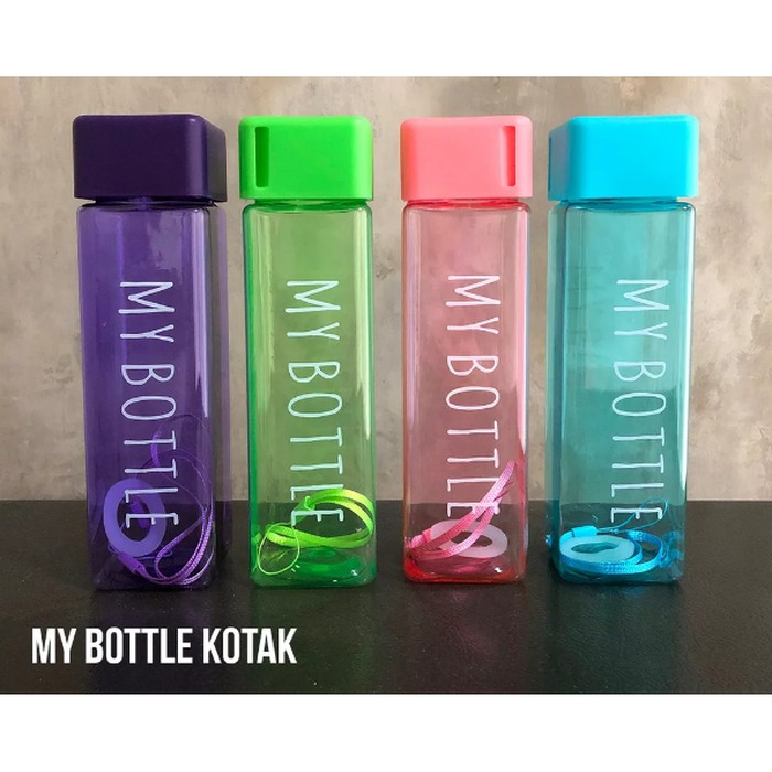 My Bottle Segi Bentuk Kotak 500mL - Botol Minum Best Seller Unik Trend-4