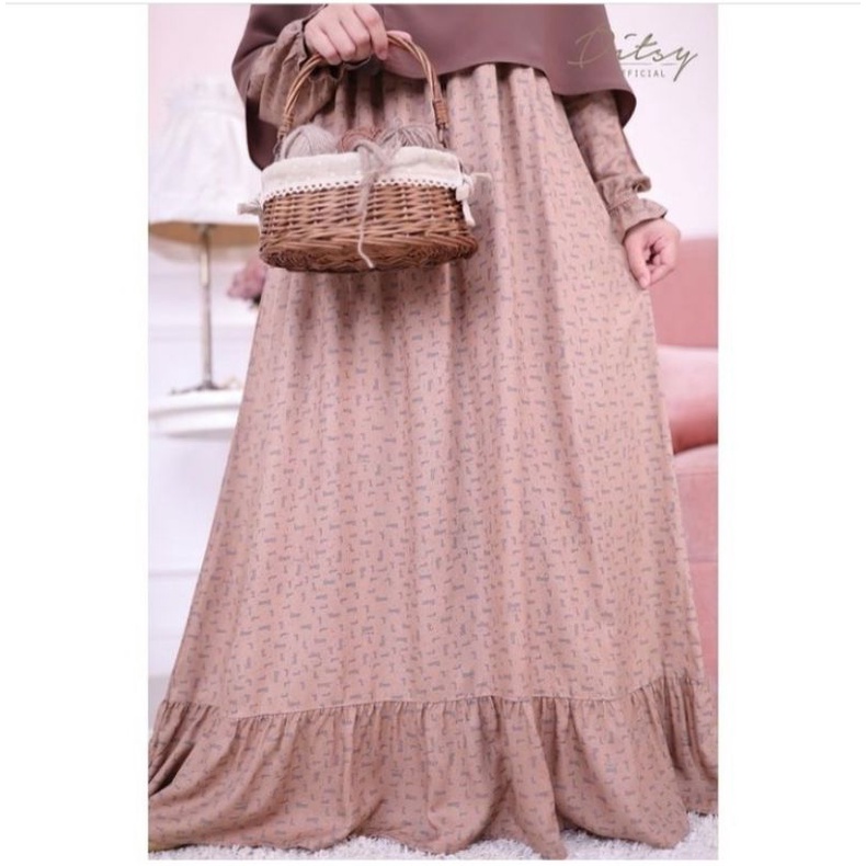 Ditsy Februari Runa Mocca size XL