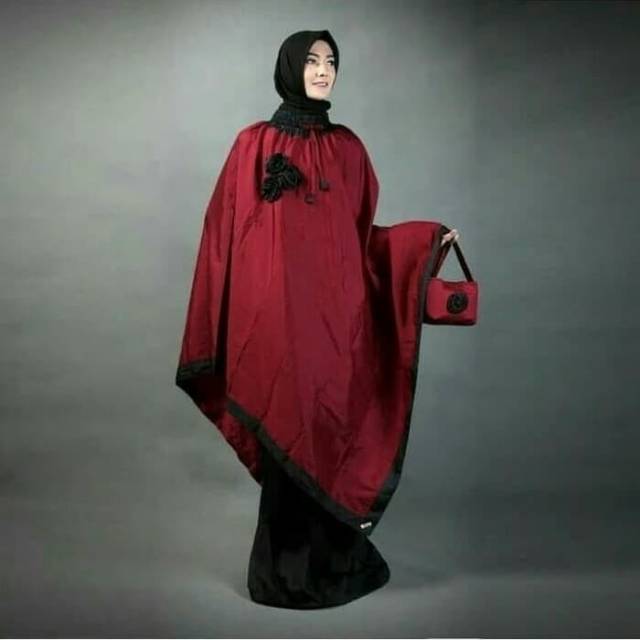 MUKENA PONCO ATAS BAWAH PREMIUM  MERAH  O3