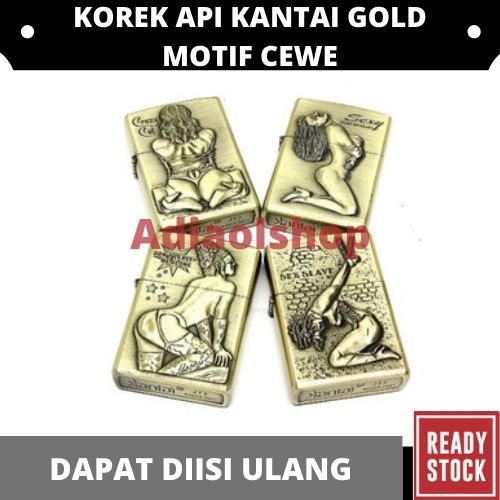 KOREK API KANTAI GOLD MOTIF CEWE [JK 3303] - RANDOM