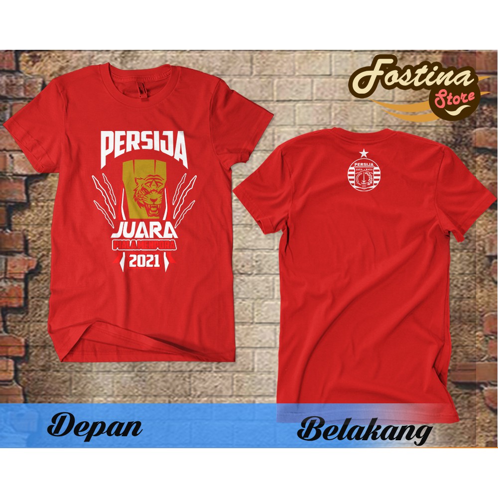 Kaos Pria Wanita Persija Jakarta Juara Piala Menpora 2021 THE JAK Mania Cotton Combad 30S Dewasa DB2