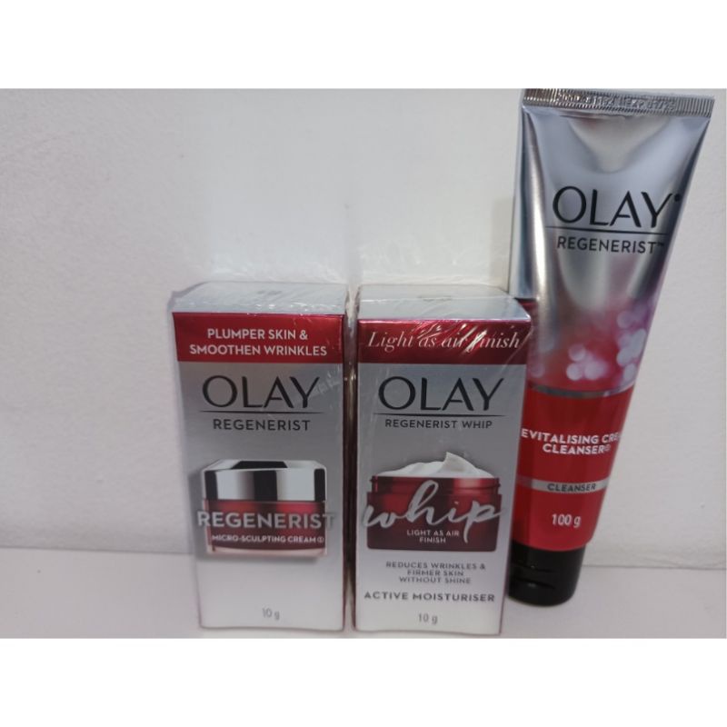 Paket 3 OLAY Regenerist Microsculpting Day + Whip Cream 10gr + Revitalising Cream Cleanser