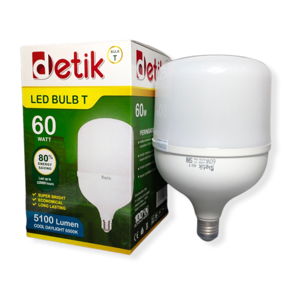 DETIK Lampu LED Capsule 60 Watt - Cahaya Putih (Garansi 1 Tahun)