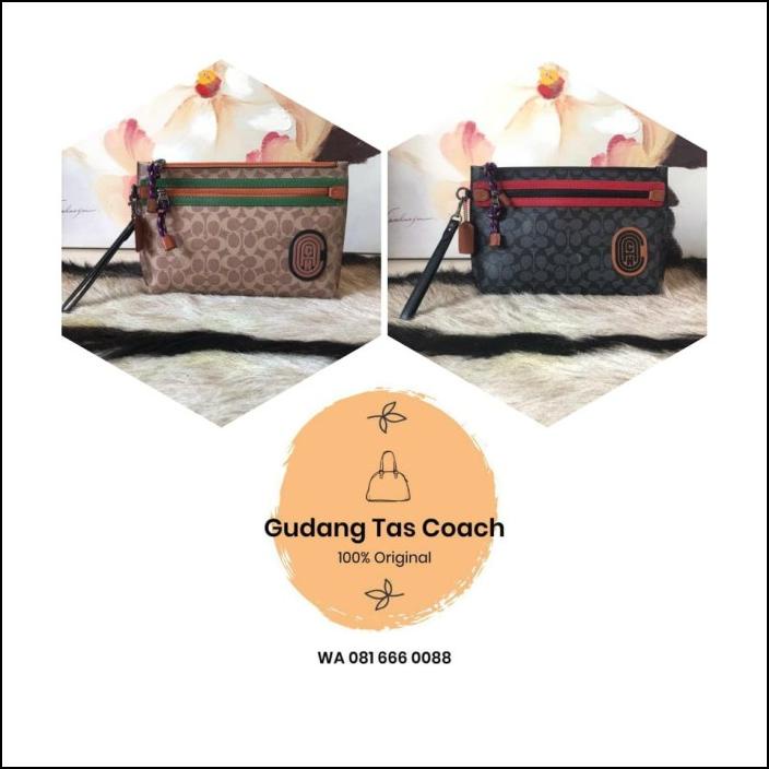 Bag Canvas - Clutch Pria Coach Original Academy Pouch In Signature Canvas Tas Coach