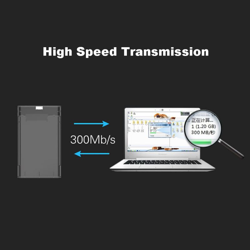 External HDD SSD Enclosure Transparant 2.5 Inch USB 3.0 - UT-3113