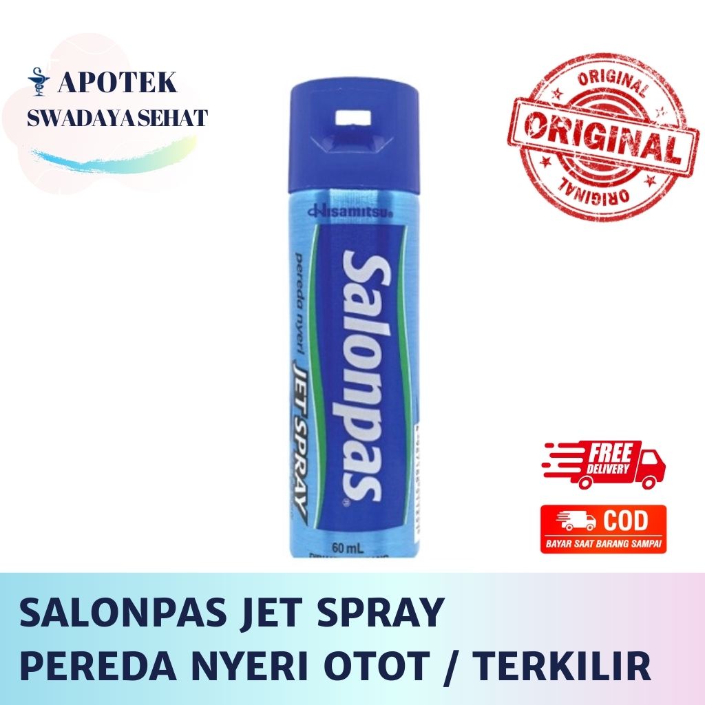 SALONPAS JET SPRAY 118ML Pain 60 ML - Spray Pereda Nyeri Otot Terkilir