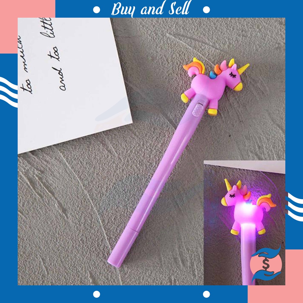 

BUYANDSELL(COD) Pena LED Lucu LED Unicorn Pen Murah Produk Import U09