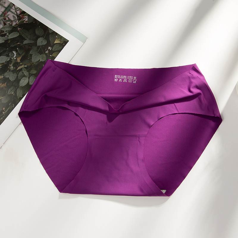 （READY JAKARTA）Celana Dalam Seamless Tanpa Jahitan Anti Nyeplak Fashion Es Sutra CD Wanita-Ungu