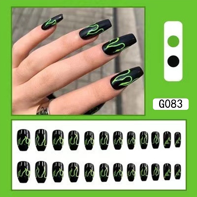 3D Kuku Palsu 24pcs/(FREE LEM)Set DIY Instant Nail Art Fake Nails Bridal Wedding Akrilik/24 pcs Kuku Palsu 3D / Stiker Kuku Palsu / Kuku Palsu Premium With Box/ Pemoles Kuku-G083
