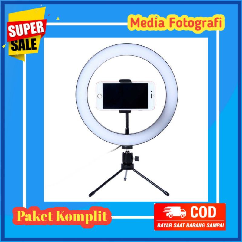 Lampu Ring Light Mini + Tripod handphone
