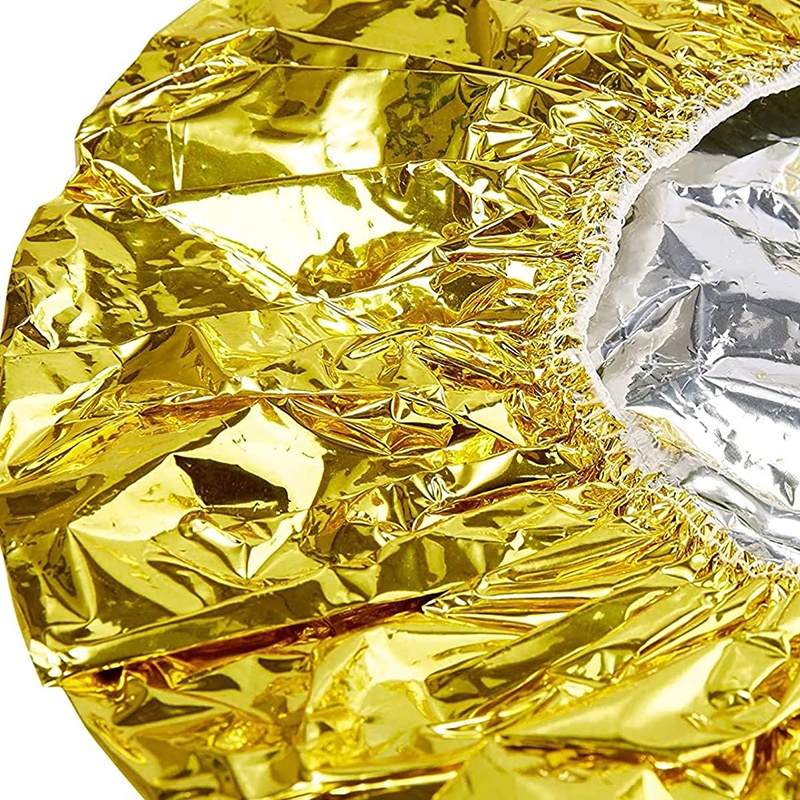 1 Pc Topi Mandi Elastis Bahan Aluminum Foil Tahan Panas Anti Air Untuk Wanita