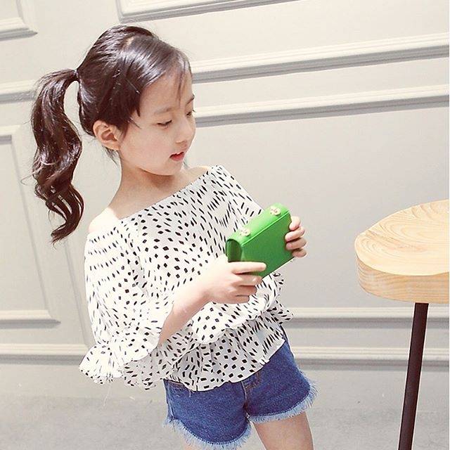 GA2492 POLKADOT TOP WHITE