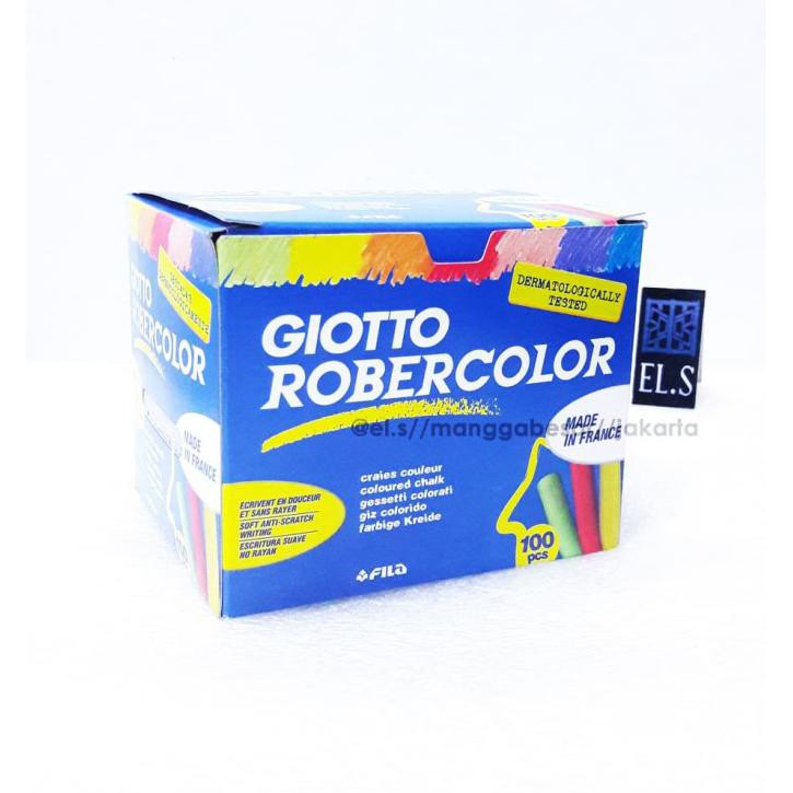 

Ready Oke] Giotto Robercolor Blackboard Chalk - 100 Pcs Kapur Warna