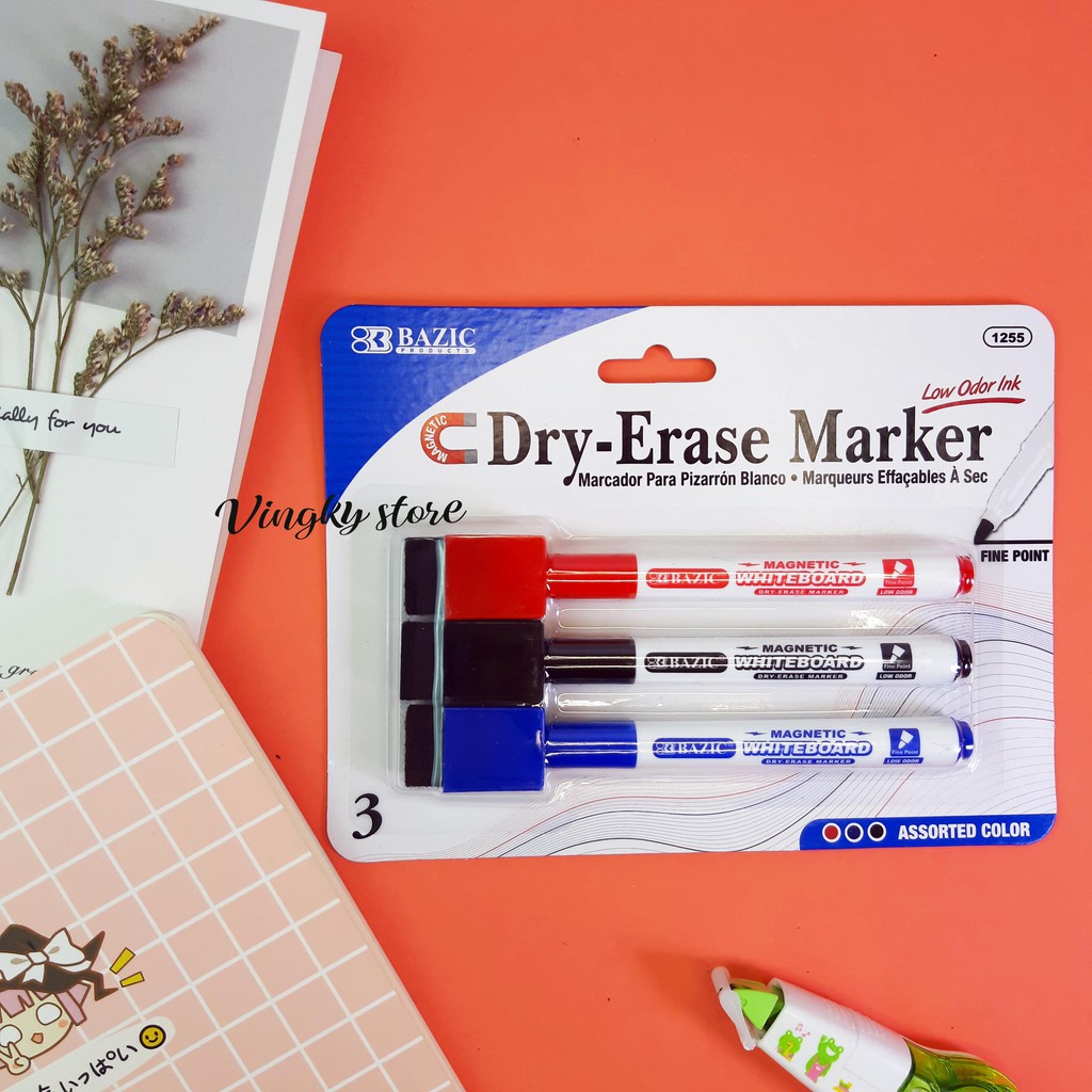 

Spidol Whiteboard dan Penghapus Set isi 3 Bazic 1255