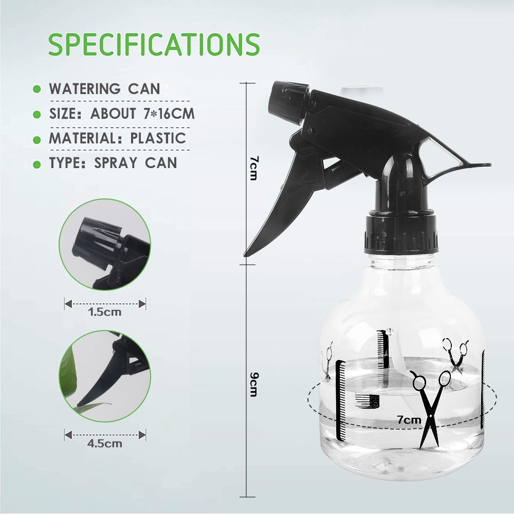 Botol Spray Kosong 250ml Portable Dapat Diisi Ulang Untuk Salon / Barber